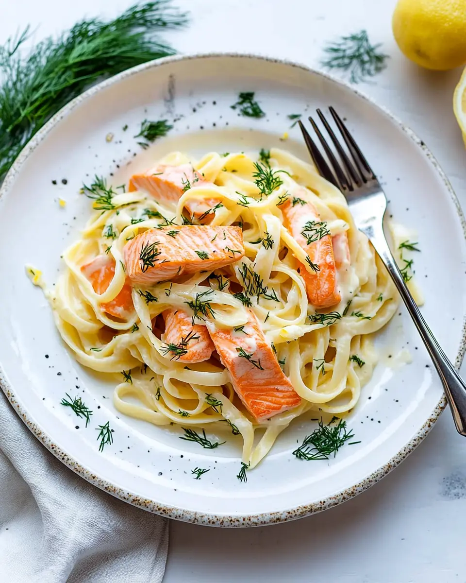 Nudeln mit Lachs Sahne Soße First Image First Image