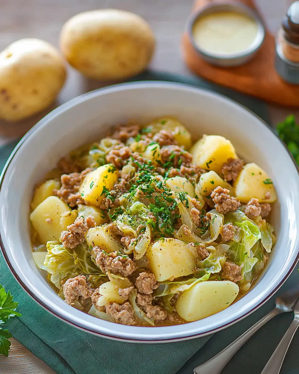 Wirsingeintopf mit Hackfleisch und Kartoffeln First Image First Image