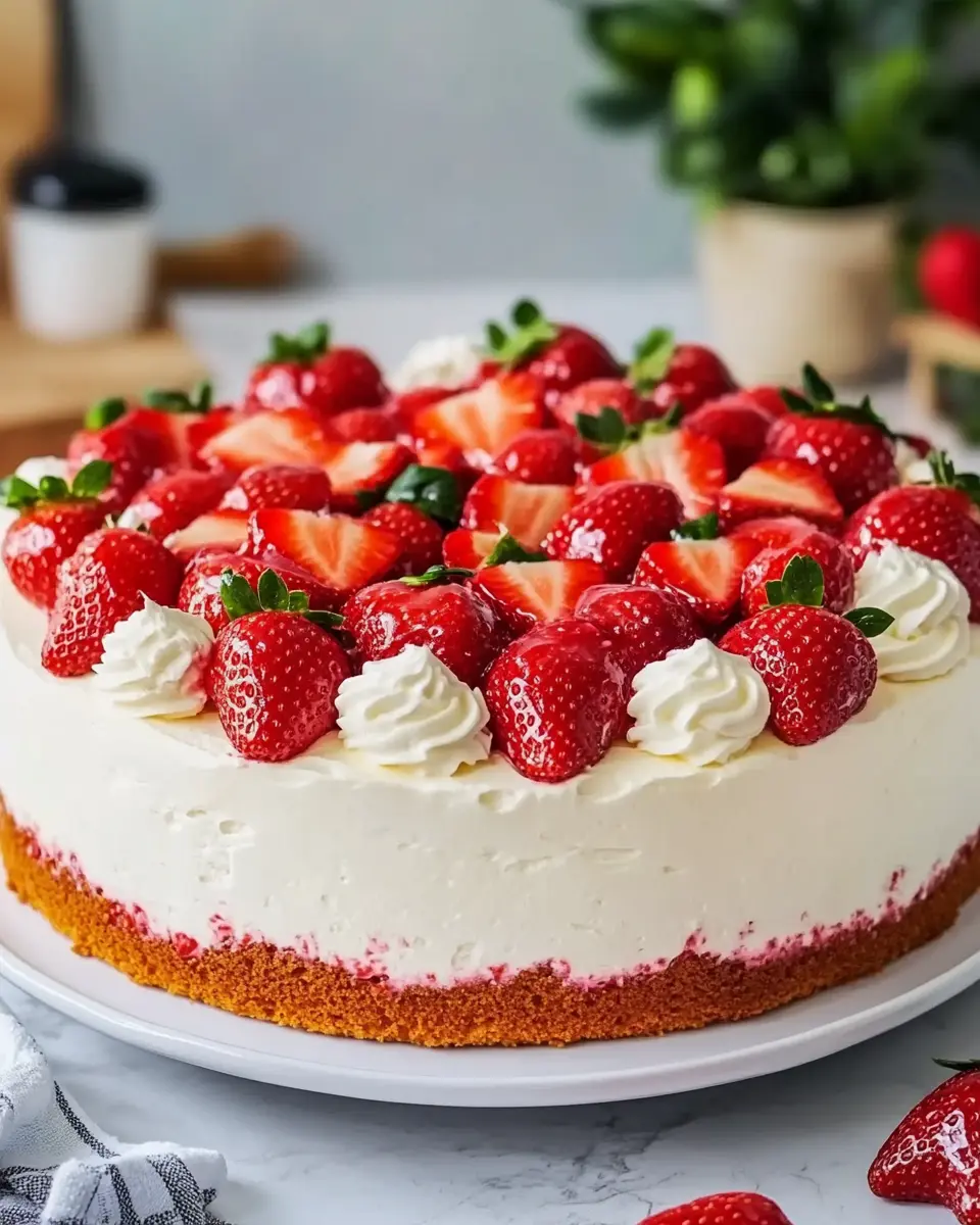 Erdbeerkuchen mit Schmand – Bestes cremiges Rezept First Image First Image