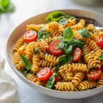 Nudelsalat mit rotem Pesto – Einfaches Rezept First Image First Image