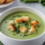 Bärlauchschaumsuppe mit Croutons – Einfaches Rezept First Image First Image