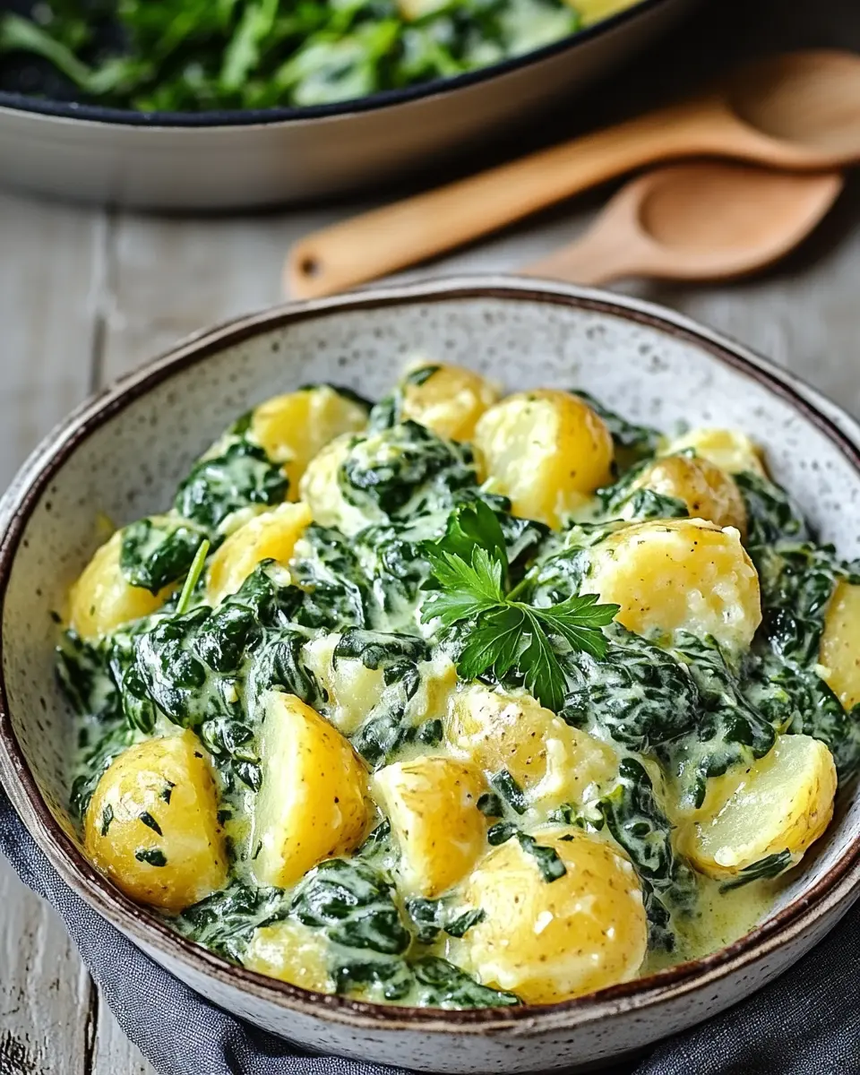 Cremige Spinatkartoffeln – Einfaches Rezept in 13 Schritten First Image First Image