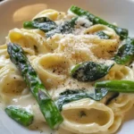 Pasta mit grünem Spargel und Spinat – Cremig & Schnell First Image First Image