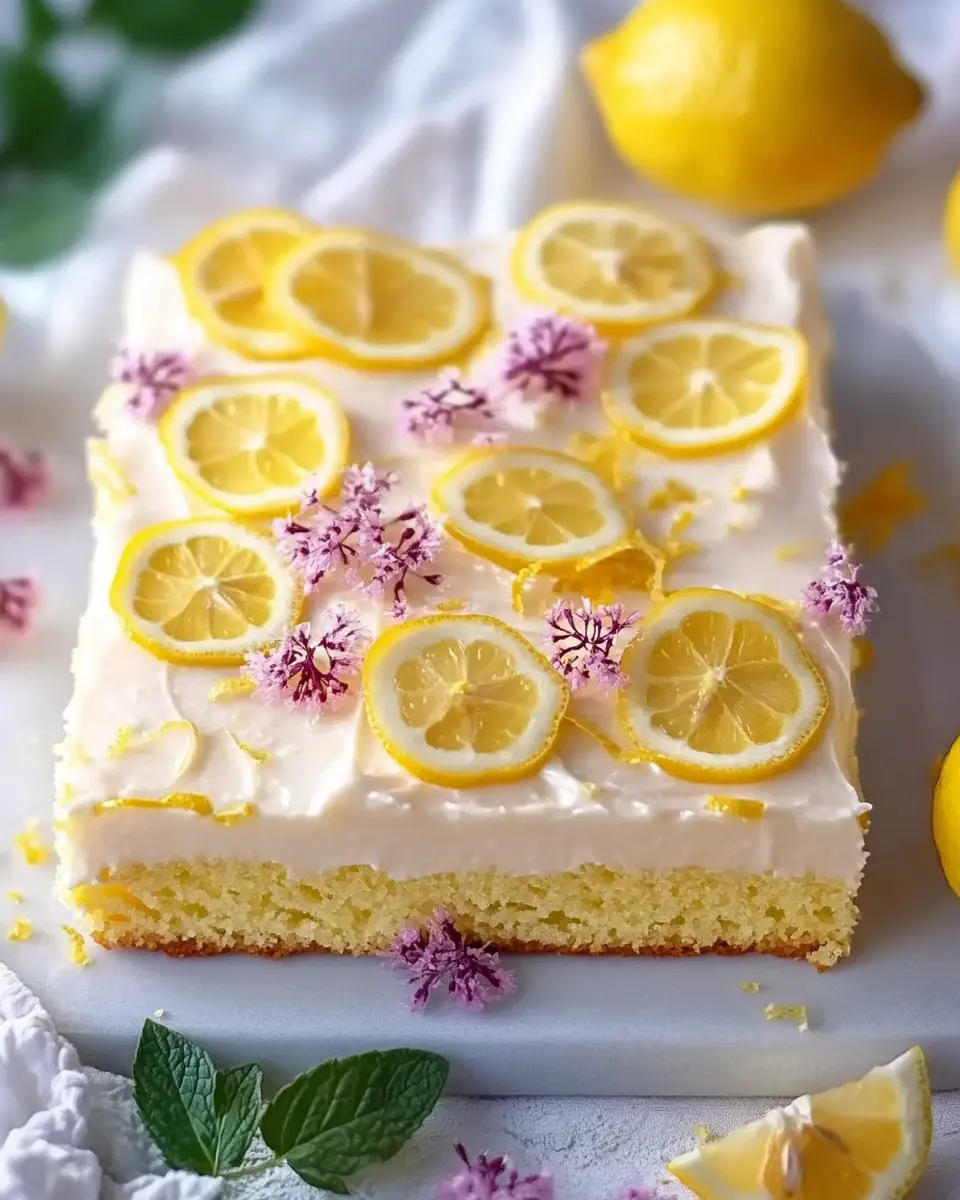 Saftiger Zitronen Joghurt Blechkuchen – Bestes Rezept First Image First Image