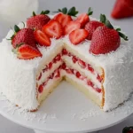Erdbeer Raffaello Torte – Einfaches cremiges Rezept First Image First Image