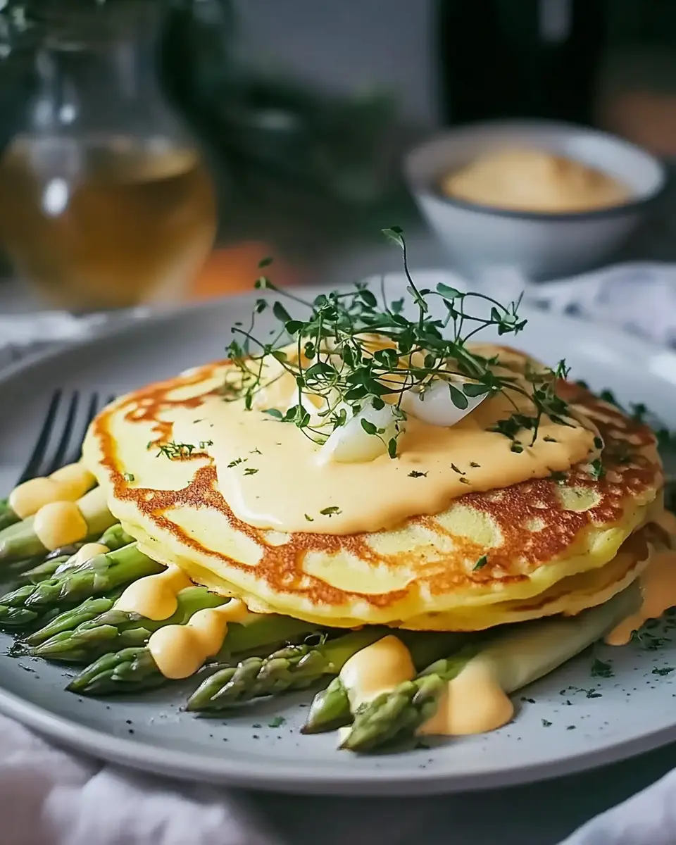 Kräuerpfannkuchen mit weißem Spargel und veganer Hollandaise – Bestes Rezept First Image First Image
