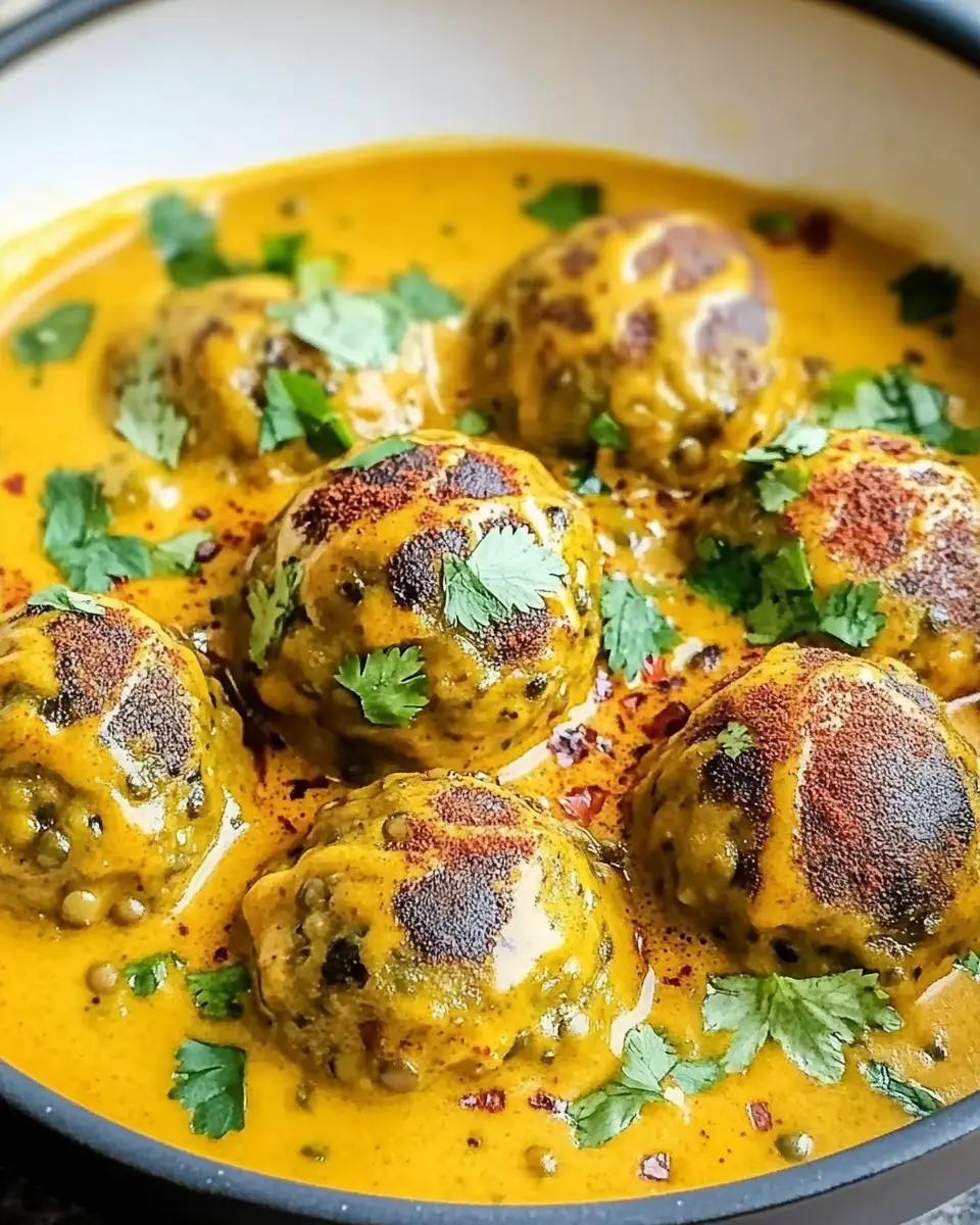 Vegane Linsenknödel in würziger Curry Sauce – Bestes Wohlfühlrezept First Image First Image