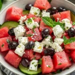 Griechischer Wassermelonen Salat Rezept einfach First Image First Image
