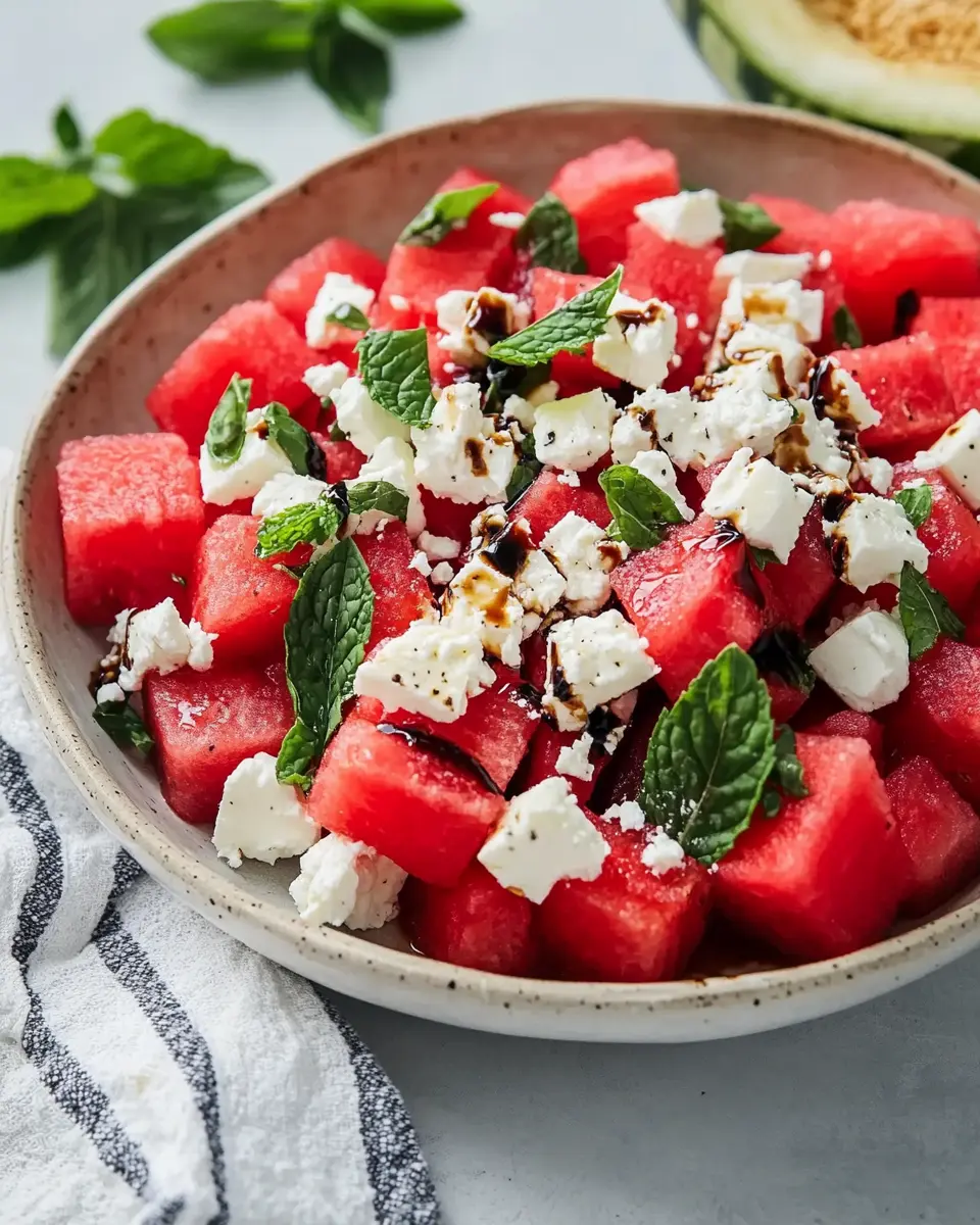 Wassermelone Feta Salat – Bestes Sommer Rezept First Image First Image