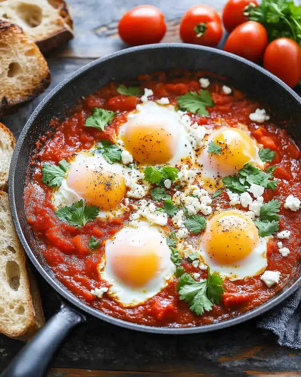 Shakshuka – versunkene Eier in Tomatensauce First Image First Image