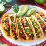 Vegetarische Tacos mit mexikanischer Füllung First Image First Image