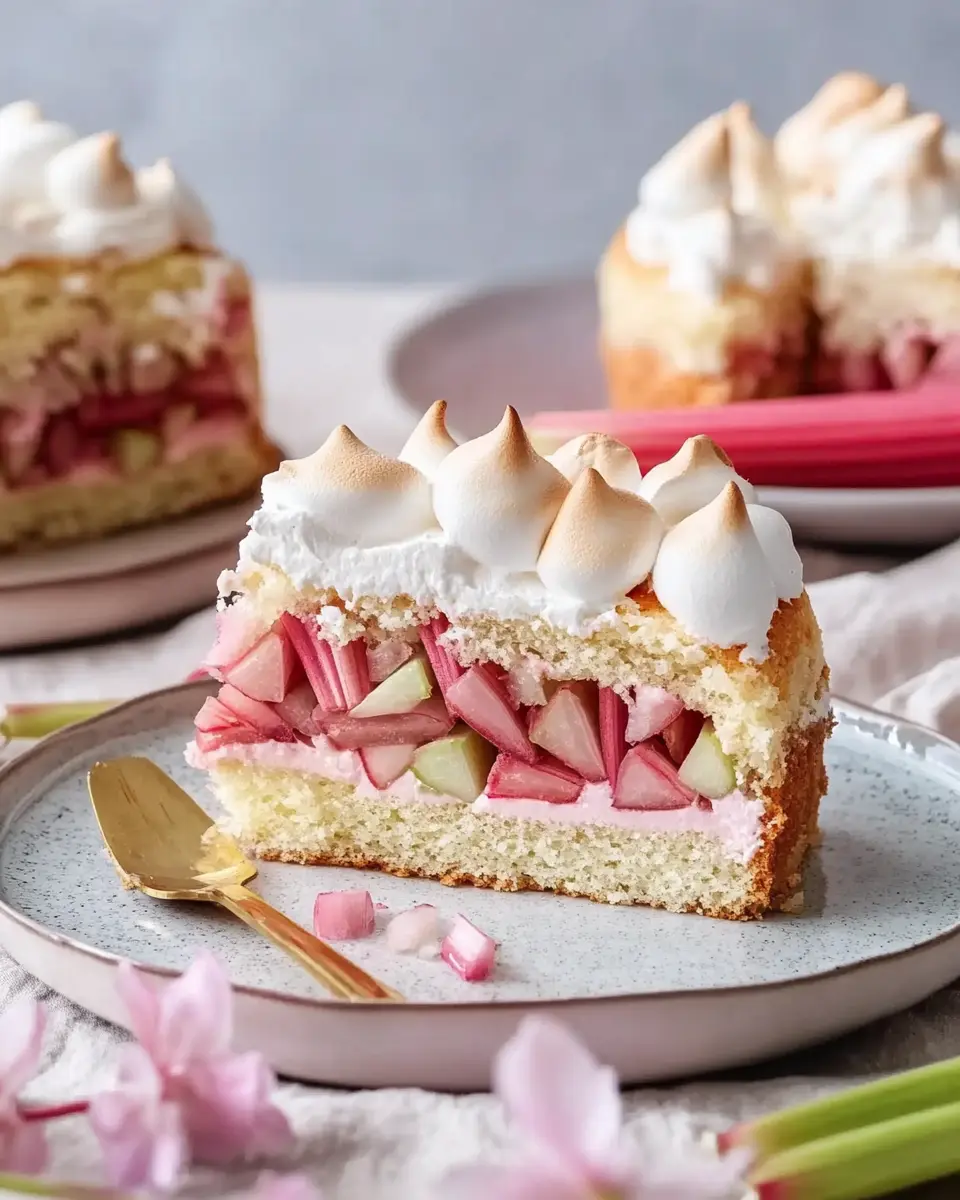 Rhabarberkuchen mit Baiser – Ein fruchtiger Genuss für jede Gelegenheit First Image First Image