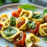 Vegetarische Tortellini Spieße mit Pesto – Bestes Rezept First Image First Image