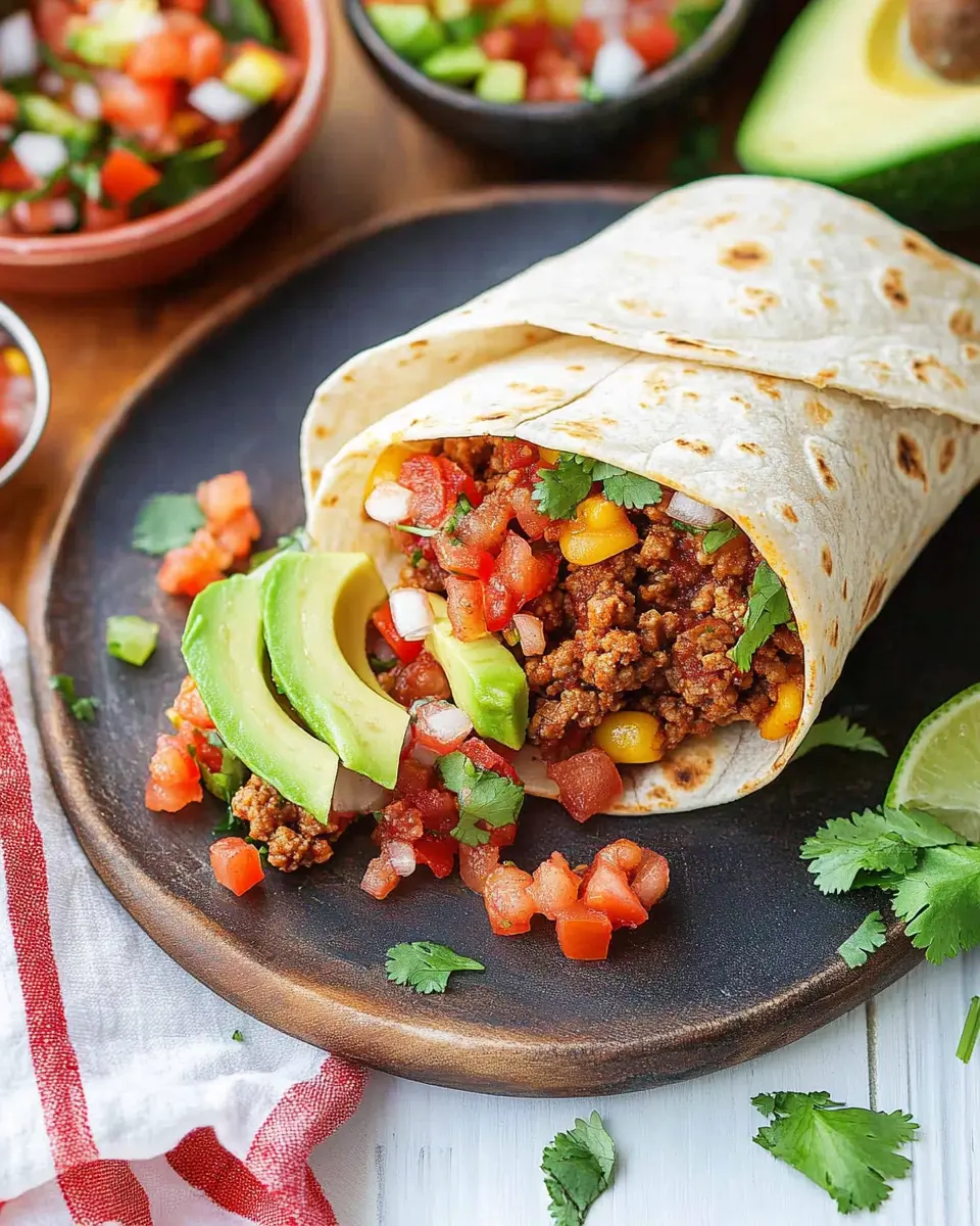 Burrito mexikanischer Wrap: Juicy Hackfleisch Delight! 7 p7dfv4utzfb1magfuyh7