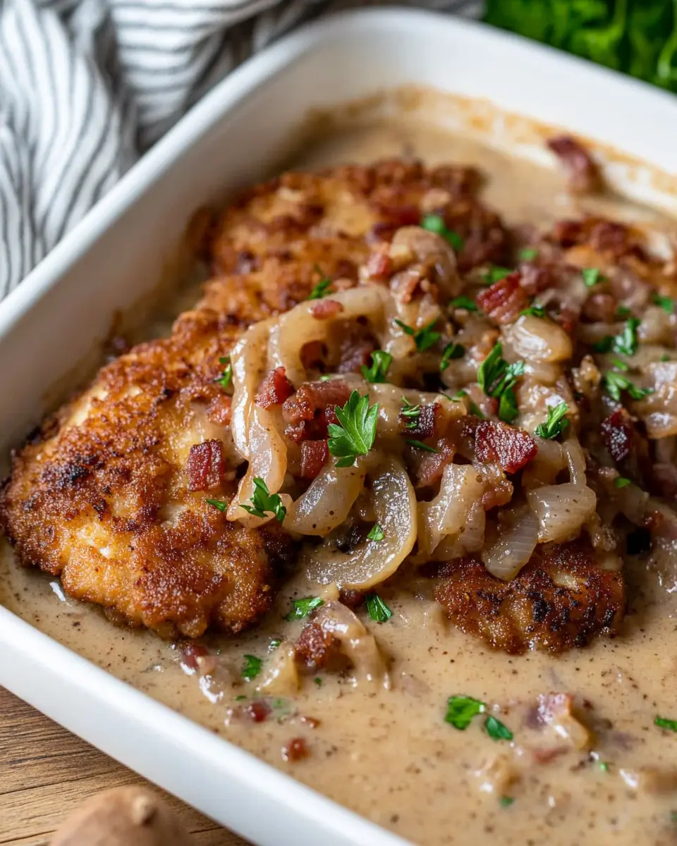 Schweineschnitzel mit Zwiebel-Specksauce – Easy & Creamy Delight 6