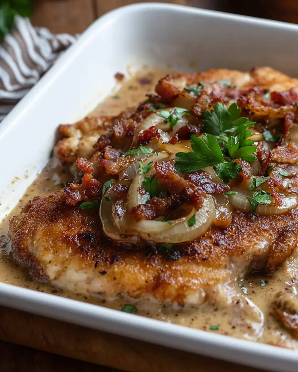 Schweineschnitzel mit Zwiebel-Specksauce – Easy & Creamy Delight 7 roohdanocku28kgitqyt