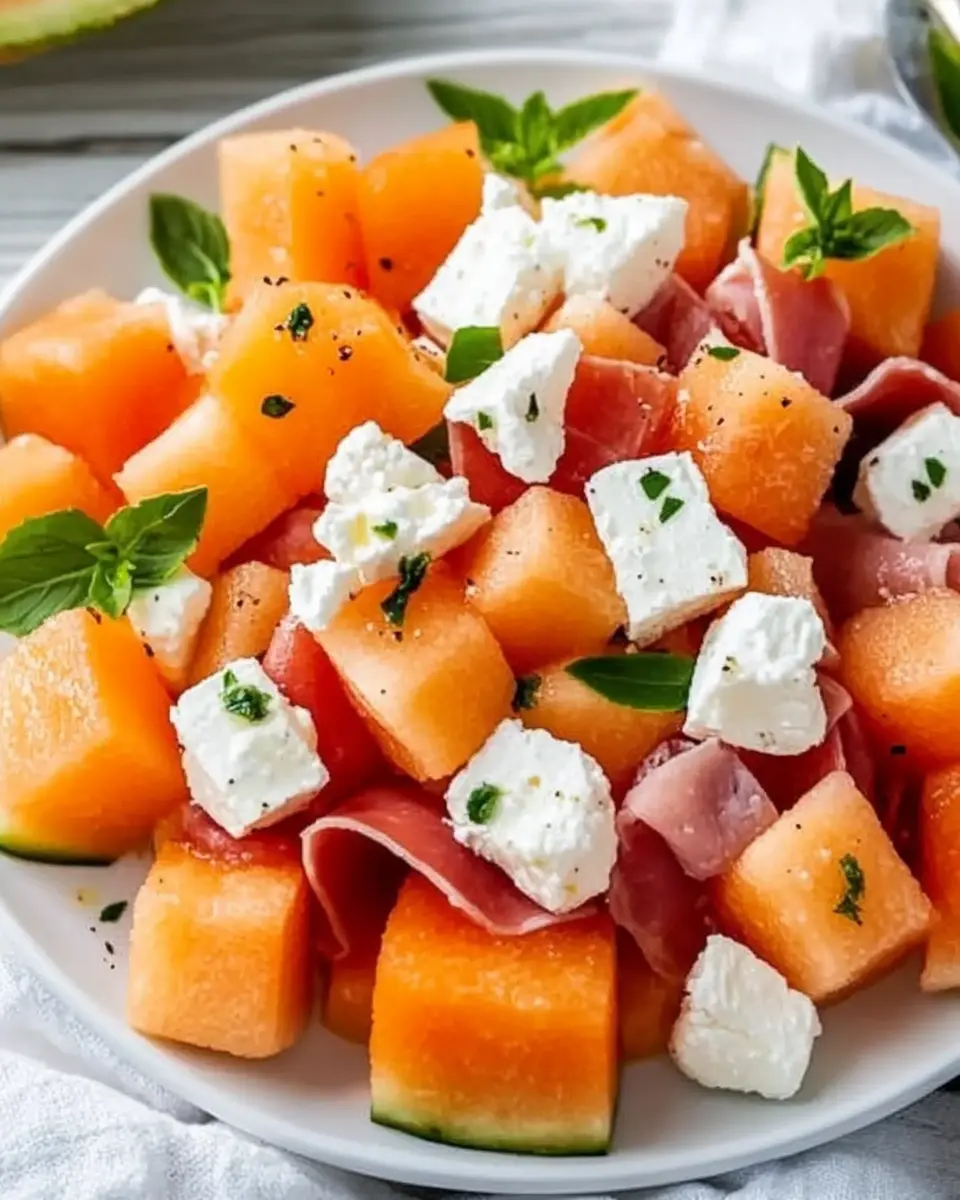 Melonensalat mit Feta und Landrauchschinken – Ein erfrischender Genuss First Image First Image