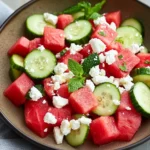 Melonen Gurken Salat mit Feta – Erfrischend und Einfach zubereitet First Image First Image