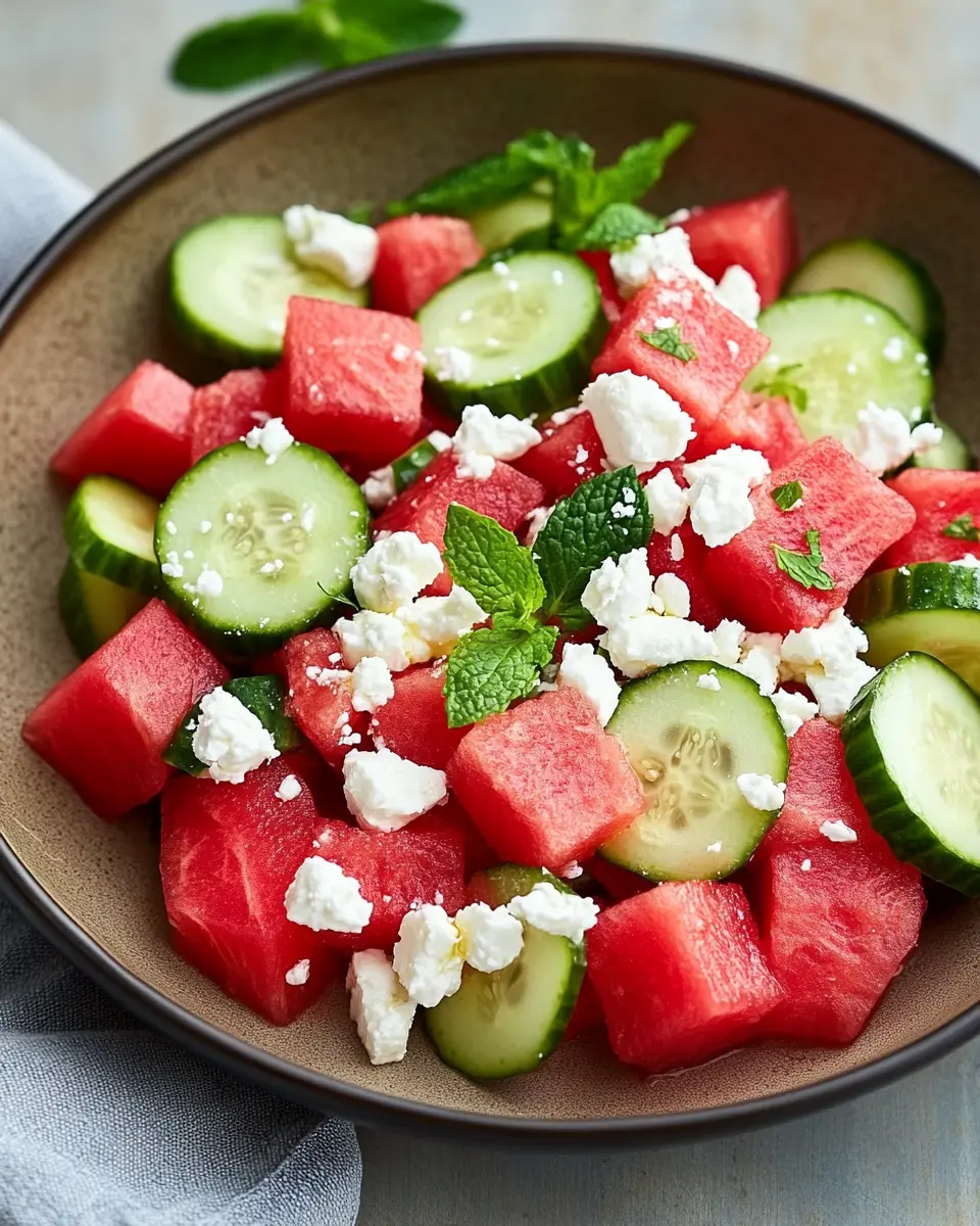 Melonen Gurken Salat mit Feta: Erfrischend und Einfach Genießen