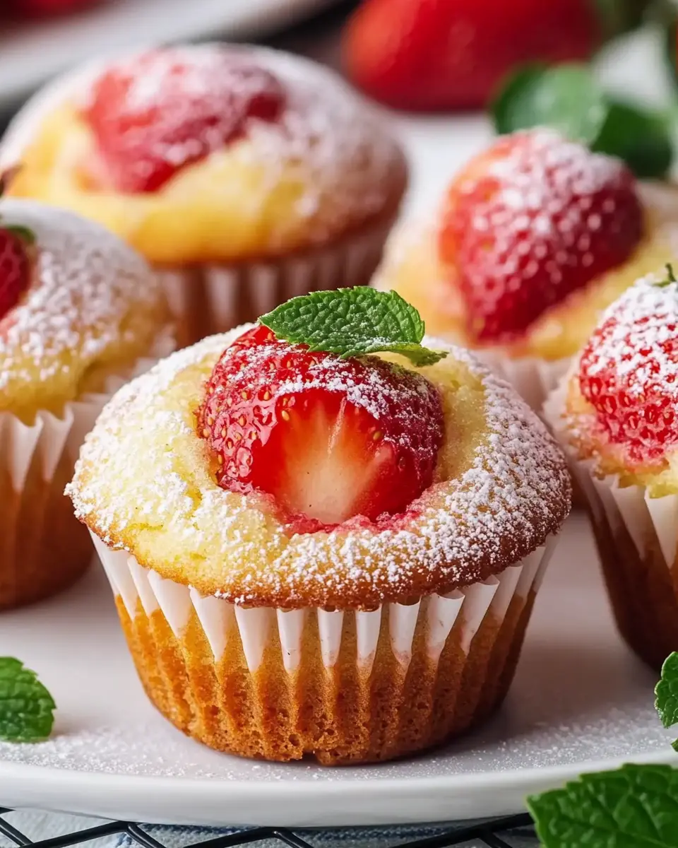 Saftige Erdbeer Muffins mit Zitrone und Vanille – Bestes Rezept First Image First Image