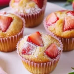 Saftige Erdbeer Rhabarber Muffins Rezept einfach & schnell First Image First Image