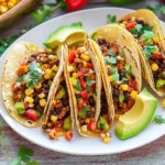 Vegetarische Tacos mit mexikanischer Füllung First Image First Image